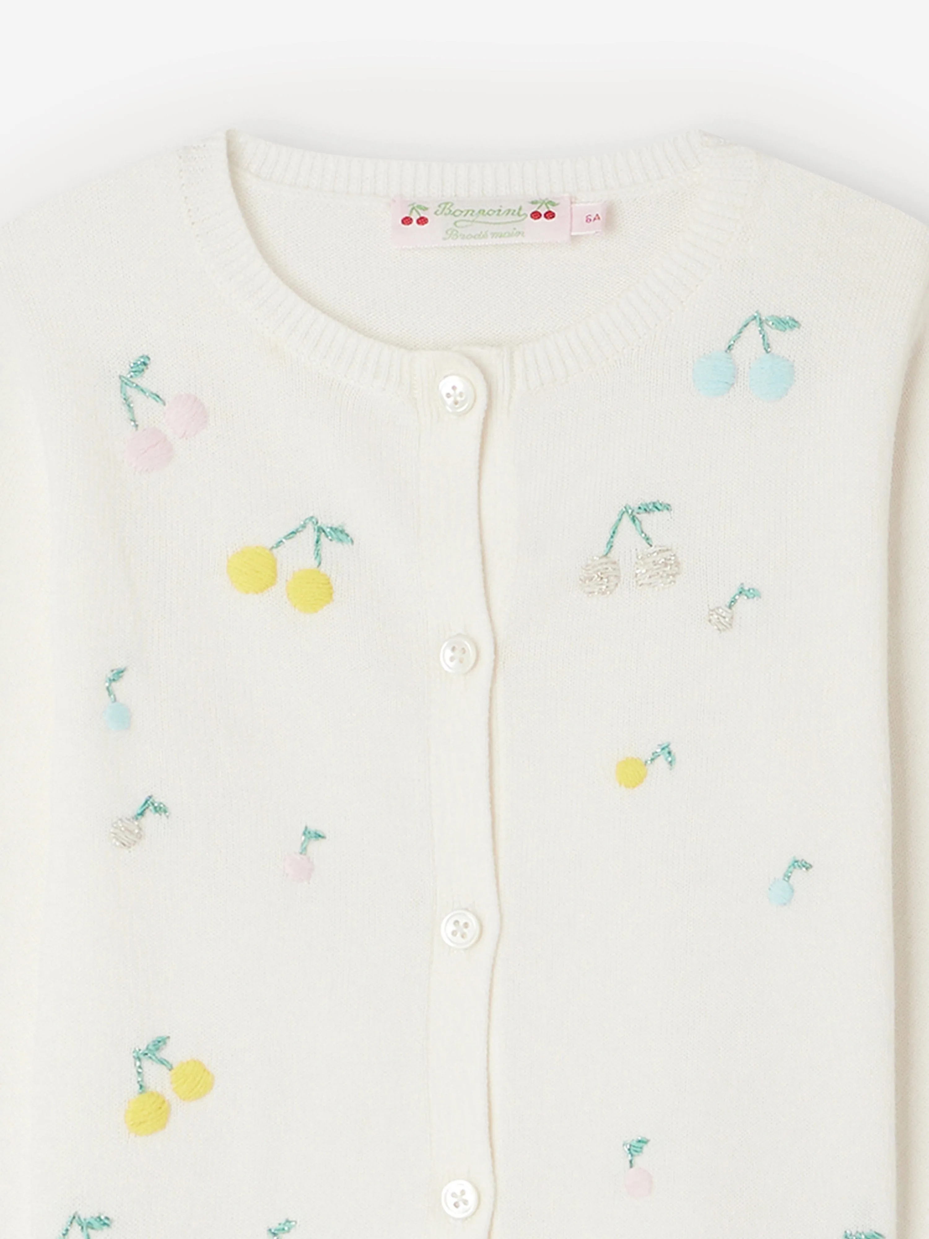 Bonpoint Girls Toesie Cardigan in White