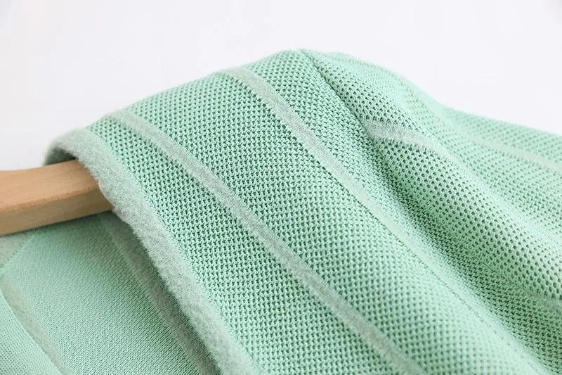 Elegant Mint Knit Blazer Dress