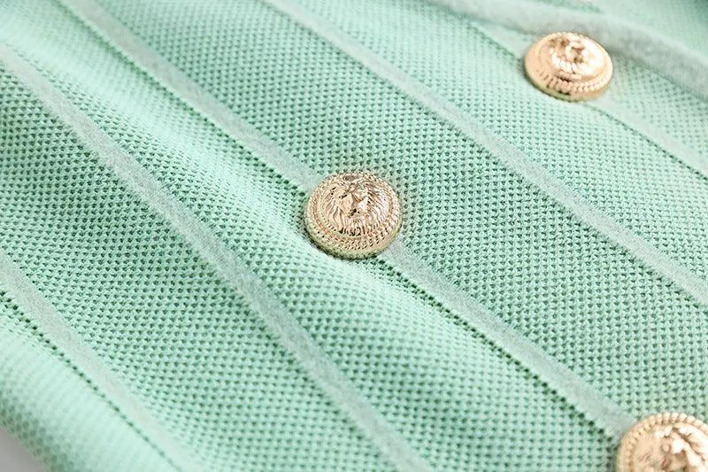 Elegant Mint Knit Blazer Dress