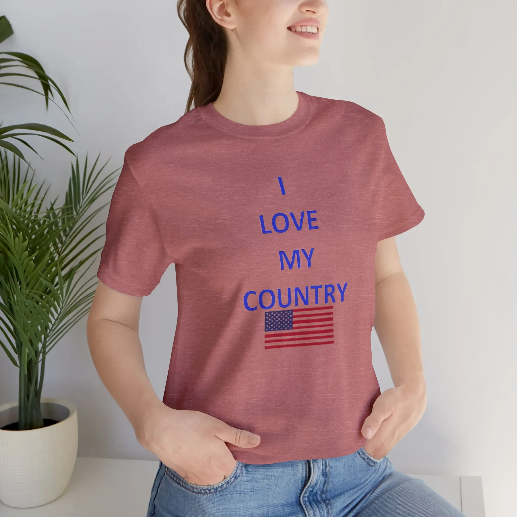 I love My Country USA Unisex Jersey Short Sleeve Tee