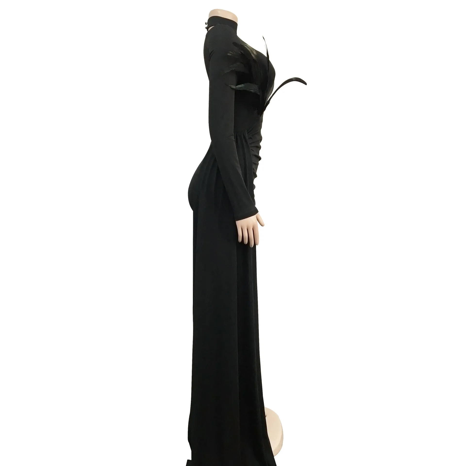 MALYBGG One-Shoulder Long Sleeve Cape Dress 6126LY