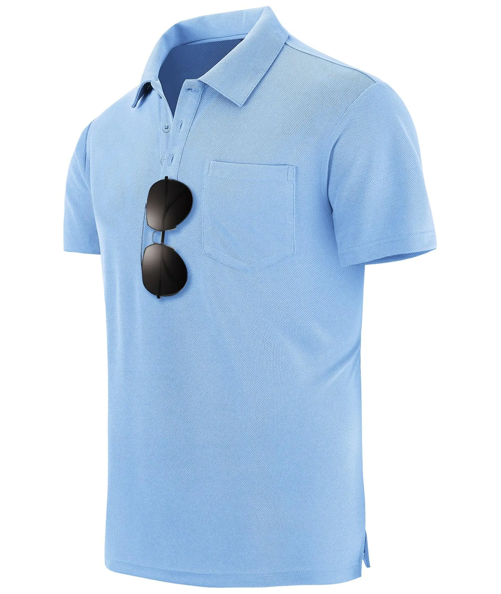 Men's Button Up Pocket Polo Shirt-ZPK007733