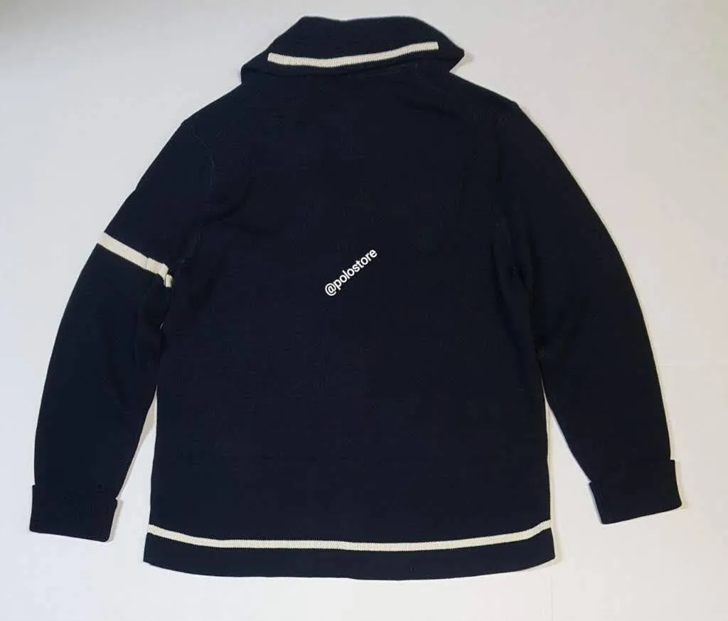 Nwt Polo Ralph Lauren Navy Blue Tiger Patch #6 Cardigan