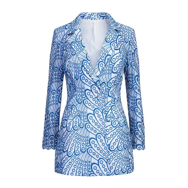 Pre Order:  Embroidery Hollow Out Casual Blazer
