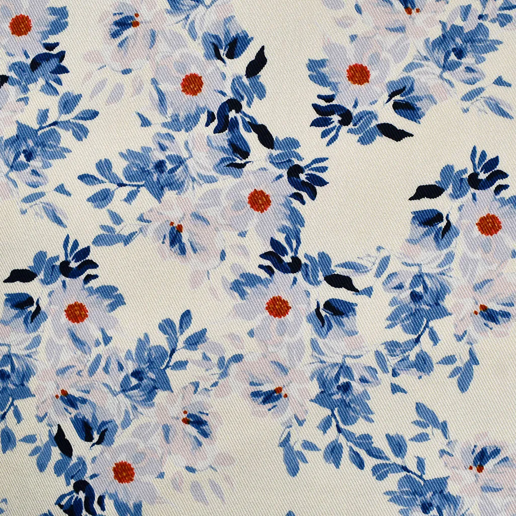 See You at Six Beach Rose Floral Twill Canvas Cloud White