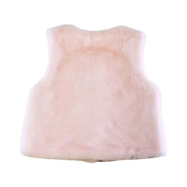 Sequin Star Fur Vest - Pink