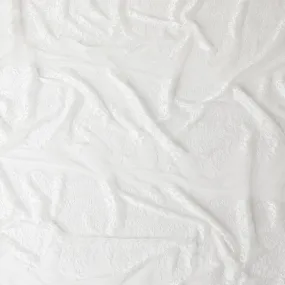 White nylon tulle fabric with same tone embroidery in fancy design-D6025