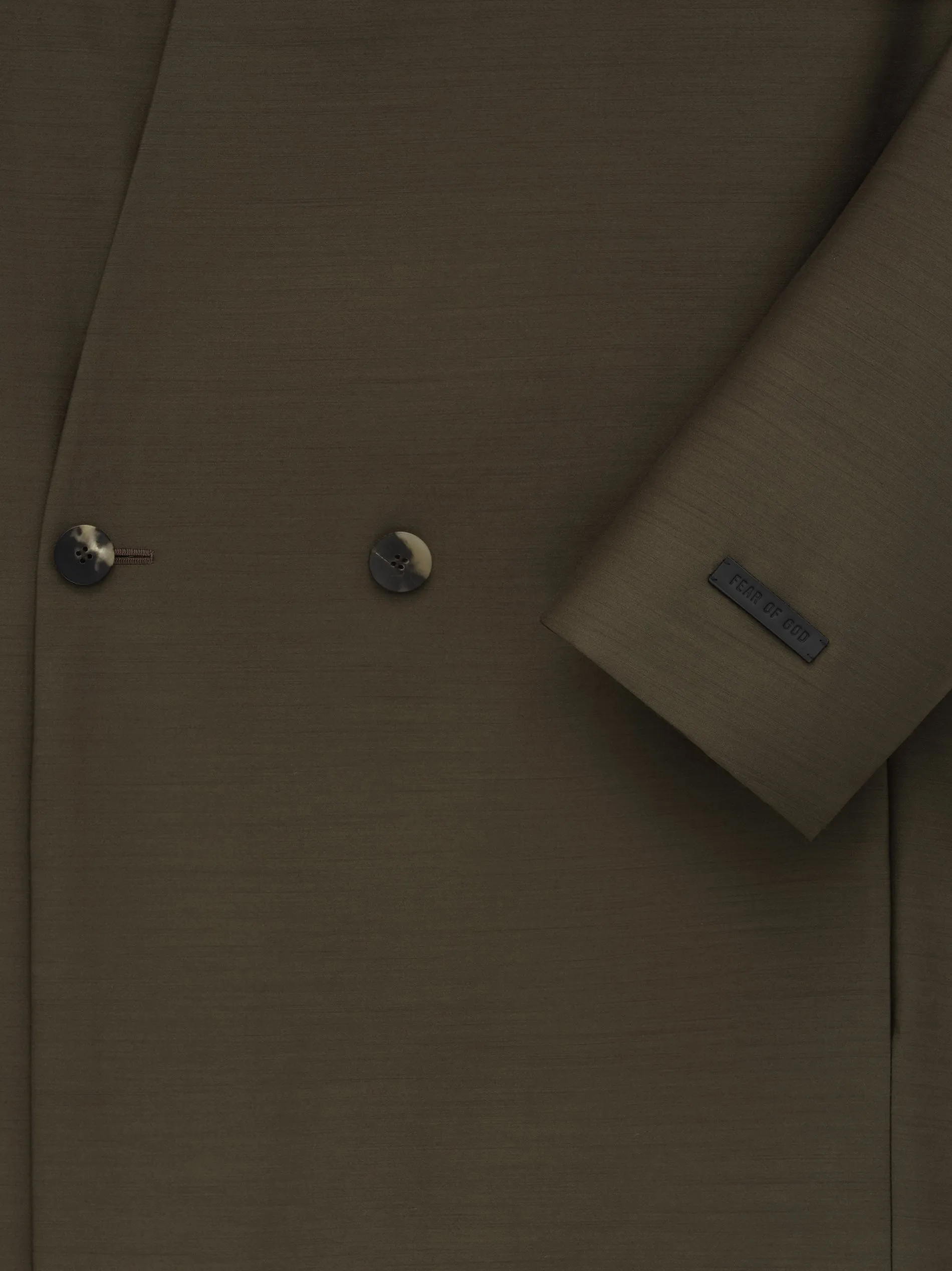 Wool Silk Relaxed Lapelless Blazer