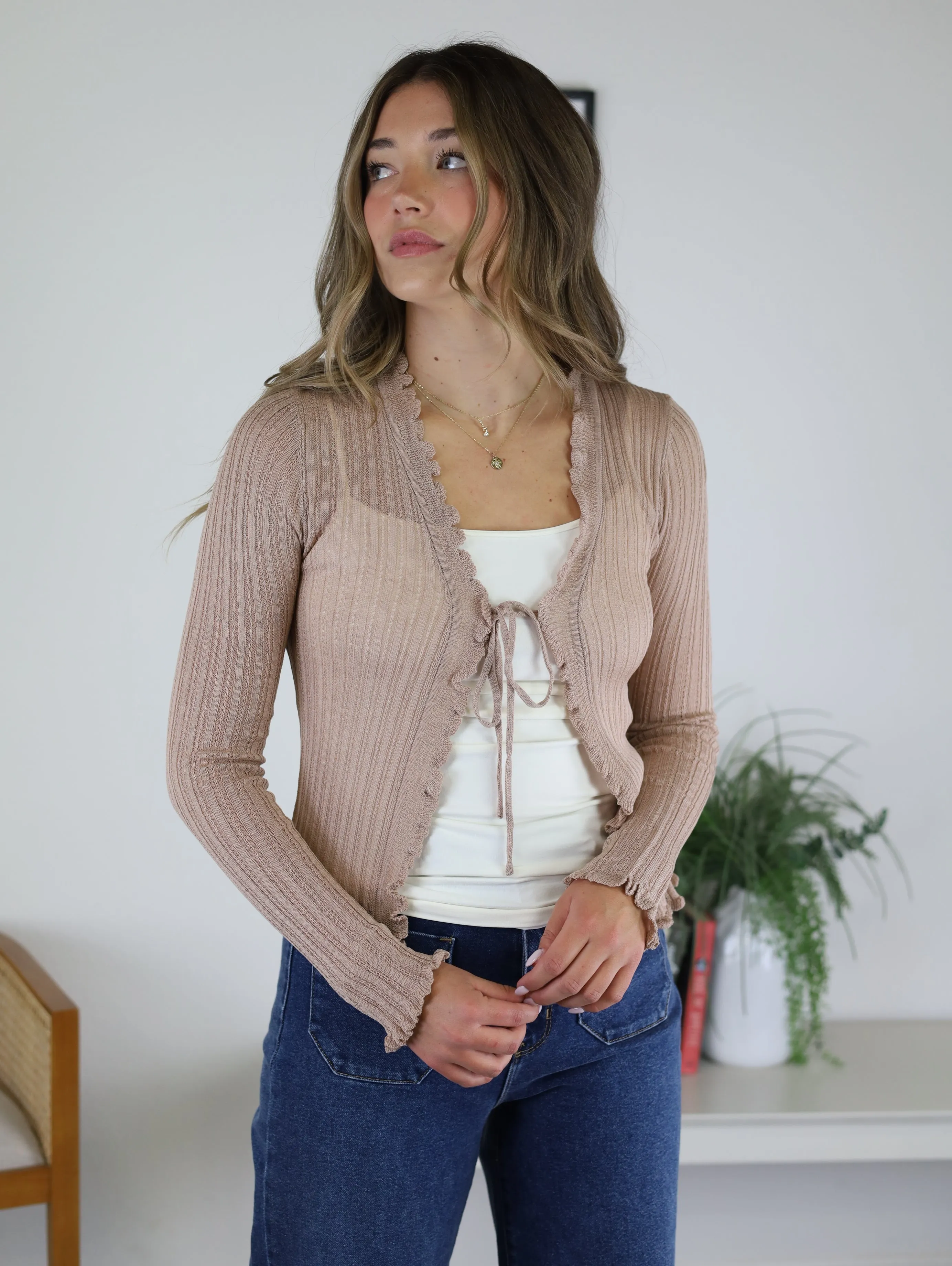 Zoe Tie Knit Cardigan